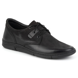 Olivier Sapatos elevadores masculinos casuais com cadarço, couro, 237KZ + 2,5 cm, preto 1