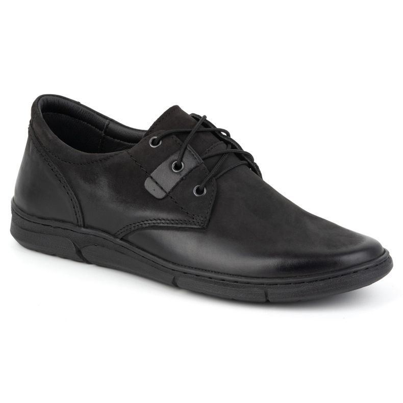 Olivier Sapatos elevadores masculinos casuais com cadarço, couro, 237KZ + 2,5 cm, preto 1