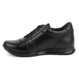 Olivier Sapatos masculinos de couro com cadarço Sport Style 408KZ + 3 cm, preto 1