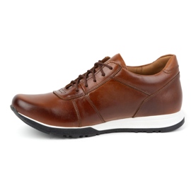 Olivier Sapatos masculinos de couro com atacadores Sport Style 408KZ + 3 cm castanho marrom 1