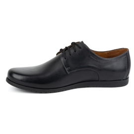 Sapatos de couro masculinos elegantes KAMPOL modelo 326 pretos 1