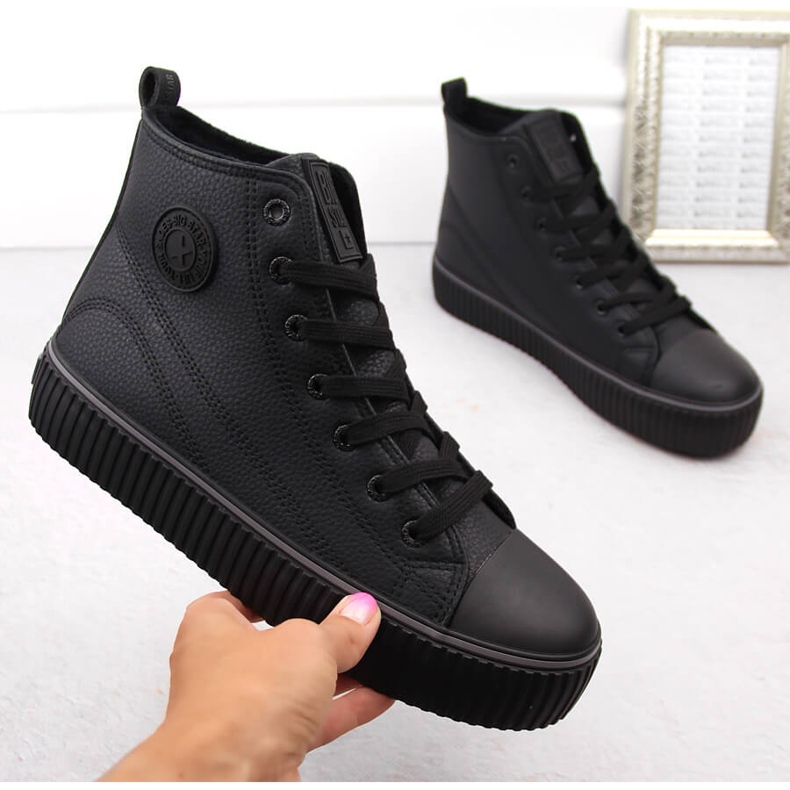 Tênis preto de cano alto com isolamento Big Star OO274790 1 Tênis preto de cano alto com isolamento Big Star OO274790 1