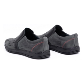 Olivier Sapatos mocassins de couro masculino para o verão 713MP cinza 4