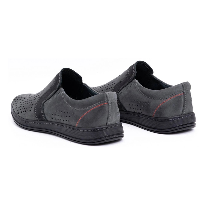 Olivier Sapatos mocassins de couro masculino para o verão 713MP cinza 4