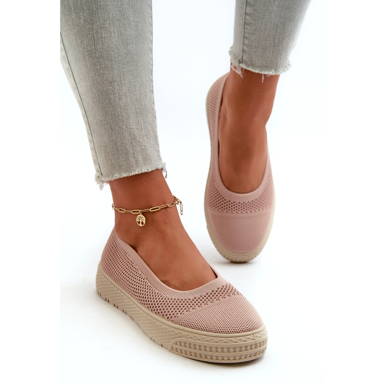 News Tênis feminino com plataforma slip-on, rosa 2