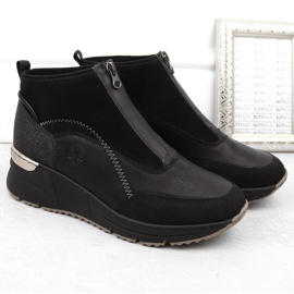 Botas femininas pretas Rieker N6361-00 preto 2