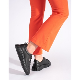 Sapatos plataforma de couro preto 1