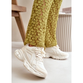 Tênis esportivo feminino bege Timoci 2