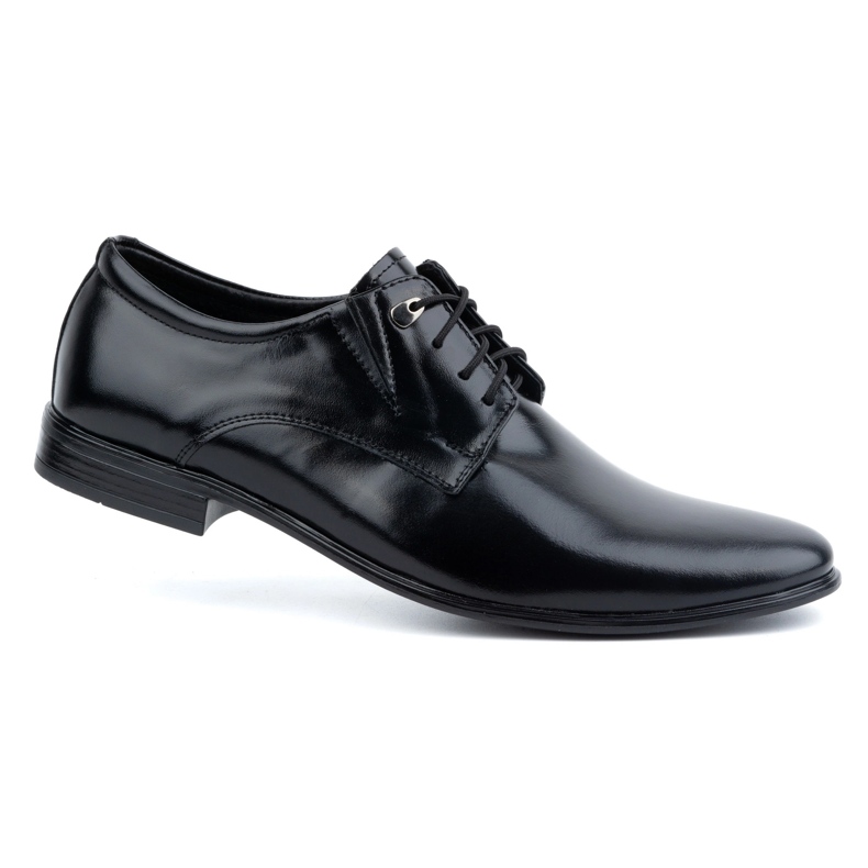 Olivier Sapatos formais masculinos de couro com cordões, elegantes 304LU, pretos 1