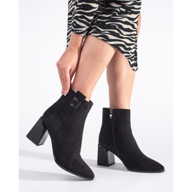 Goodin Botins de camurça preta no espigão preto 1