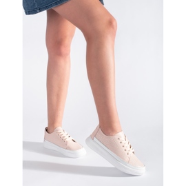 Tênis rosa de couro perfurado por Sergio Leone 2