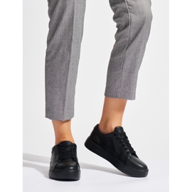 Sergio Leone Esportes de couro preto Tênis de esportes SP014 femininos SP014 2