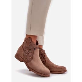 Botas femininas abertas com zíper marrom S.Barski HY42-081 castanho 1