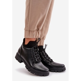 Botas baixas femininas com isolamento em couro ecológico, preta Erisabelle preto 1
