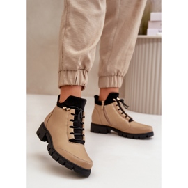 Botas baixas femininas com isolamento em couro ecológico, Bege Erisabelle 2 Botas baixas femininas com isolamento em couro ecológico, Bege Erisabelle 2