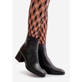 Botas femininas elegantes e isoladas em couro natural, pretas Vinceza 77106 preto 1