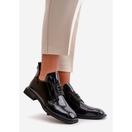 Sapatos femininos envernizados em couro natural, preto Vinceza 91120 1