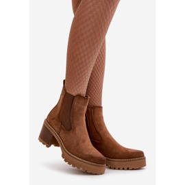 Botas femininas isoladas com salto alto Eco Camurça Marrom Irissinae castanho 1 Botas femininas isoladas com salto alto Eco Camurça Marrom Irissinae castanho 1