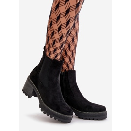 Botas femininas isoladas com salto alto Eco Camurça Preta Irissinae preto 1