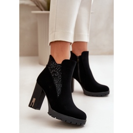 PS1 Botins femininos com isolamento de salto alto e bordado, Preto Verissae 2 PS1 Botins femininos com isolamento de salto alto e bordado, Preto Verissae 2