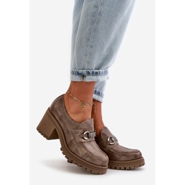 Zazoo 20175 sapatos femininos de salto alto, couro natural, bege escuro 1