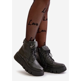 Zazoo 60511 Botas femininas de couro na plataforma aquecida, pretas preto 1