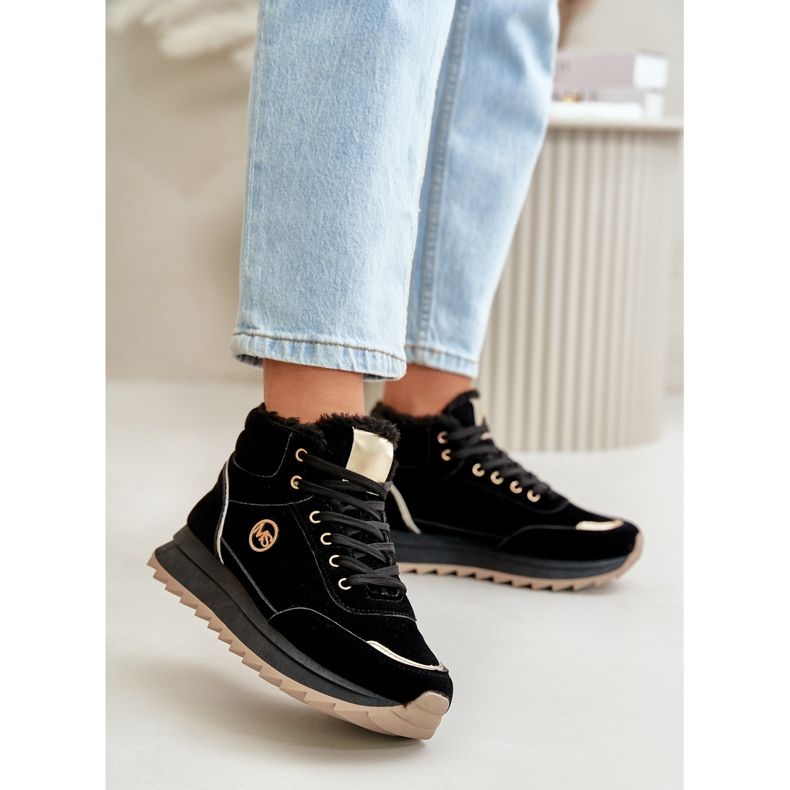 Calçado desportivo feminino com isolamento plataforma preto Ariatte preto 2