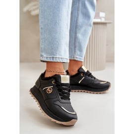 Calçado Esportivo Feminino Isolado com Pele, Plataforma Lerisas Preta preto 2