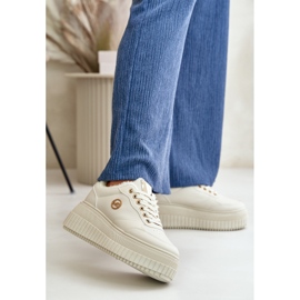 Tênis esportivo feminino isolado com sola robusta, bege Ardiela 2