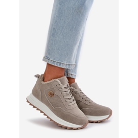 Calçado esportivo de couro com isolamento em plataforma, Cinza Adite 1