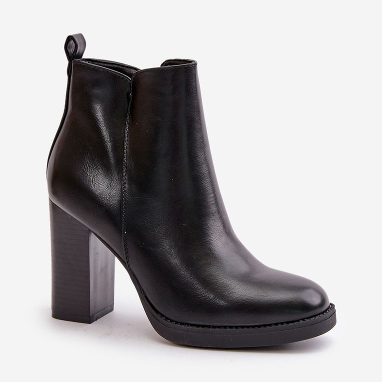 Botas femininas isoladas com salto alto couro ecológico preto teresina preto 2