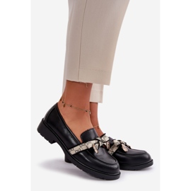 Mocassim feminino de couro preto S.Barski HY330 1