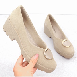 Sapatos femininos de couro camurça bege Filippo DP4569 1