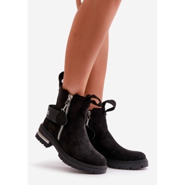 Botas quentes de mulher com fecho Preto Calvaro 1