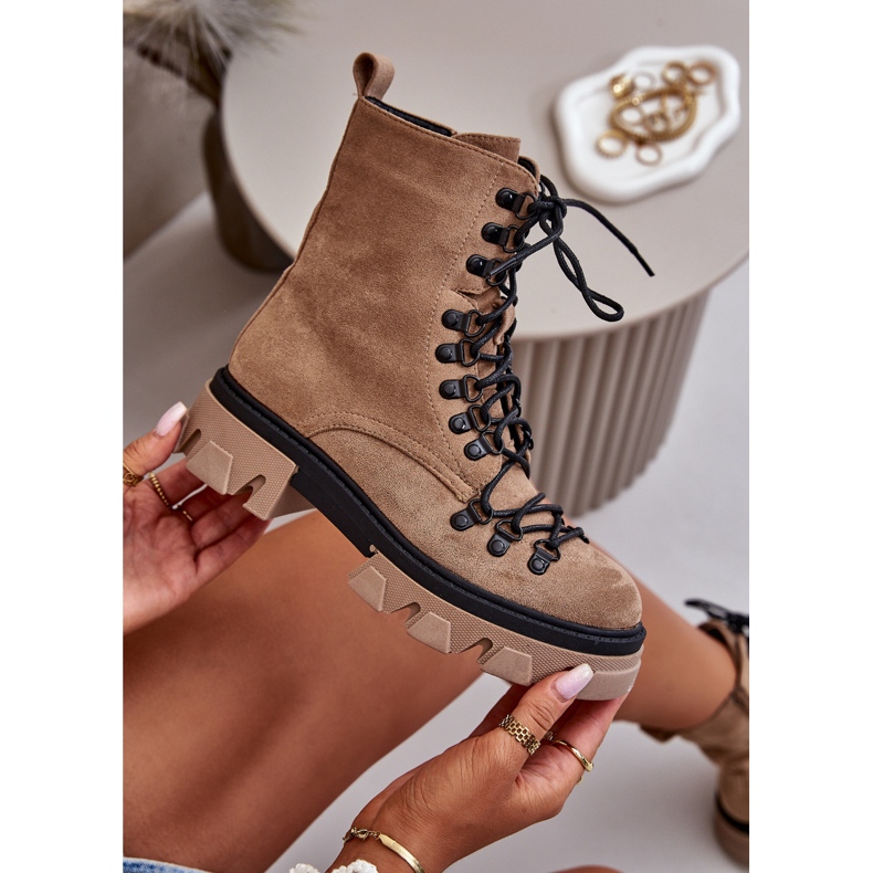 Botas Quentes de Camurça Amarradas Marrom Pierro 2