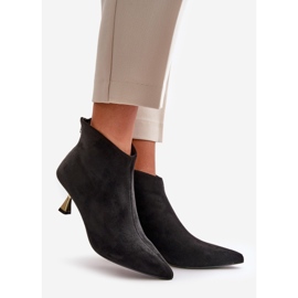 Botas femininas de salto alto camurça ecológica preta Terlena preto 1