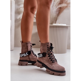 Botas altas em camurça com isolamento castanho claro Danity marrom 2