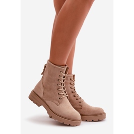 Botas femininas de trabalho, quentes, com zíper, camurça ecológica, bege Mardia 1 Botas femininas de trabalho, quentes, com zíper, camurça ecológica, bege Mardia 1