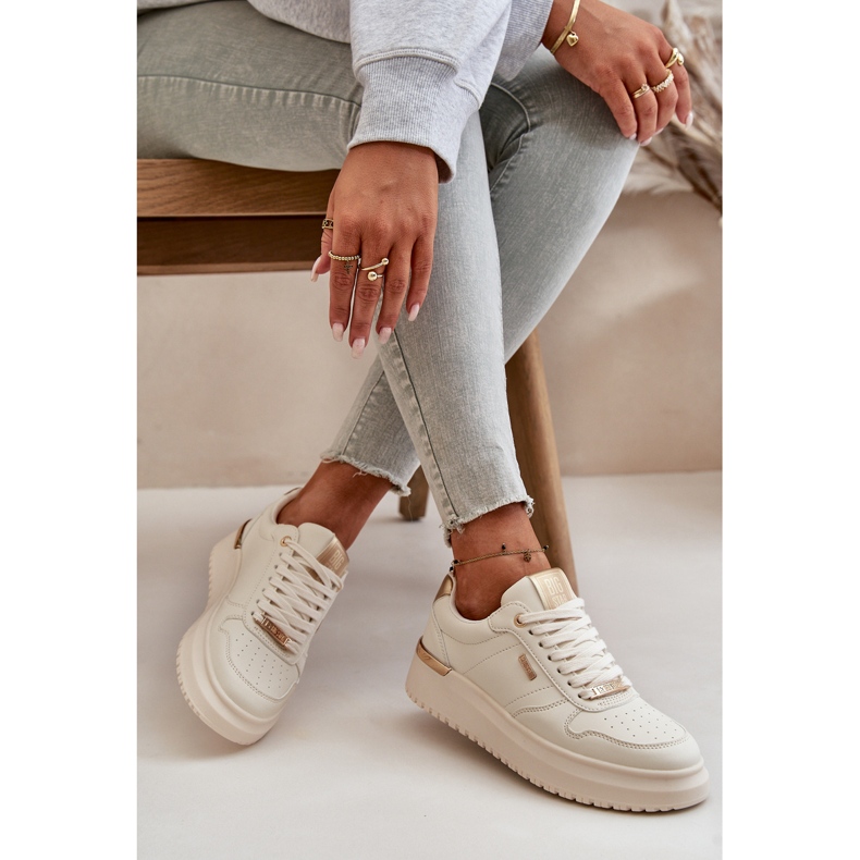 Tênis feminino na plataforma Big Star OO274757 HI-POLY System branco 2