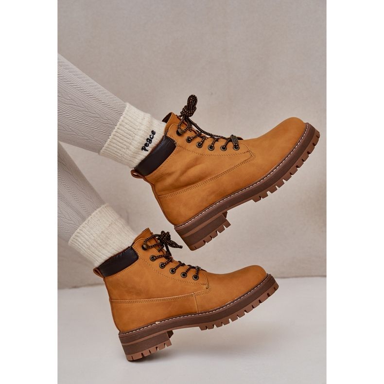 Botas isoladas femininas Big Star OO274A288 camelo marrom 2