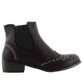 Botas Chelsea femininas pretas com tachas preto 2 Botas Chelsea femininas pretas com tachas preto 2