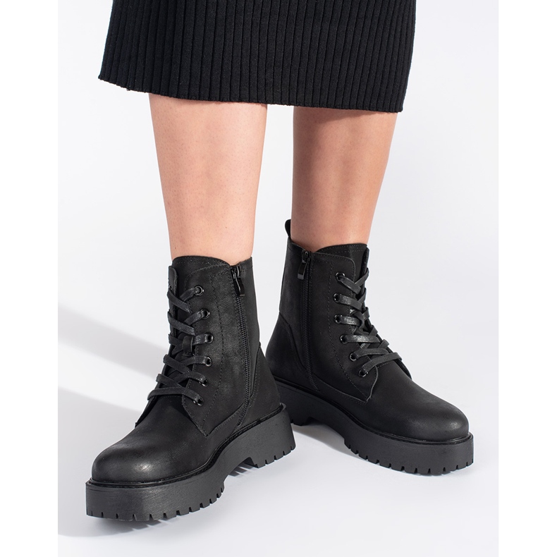 Botas femininas negras na plataforma Sergio Leone preto 2