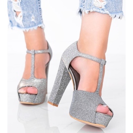 Sapatos cinza brilhantes no posto de Elissa 1