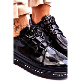 S.Barski Tênis preto Chantal de couro envernizado 5