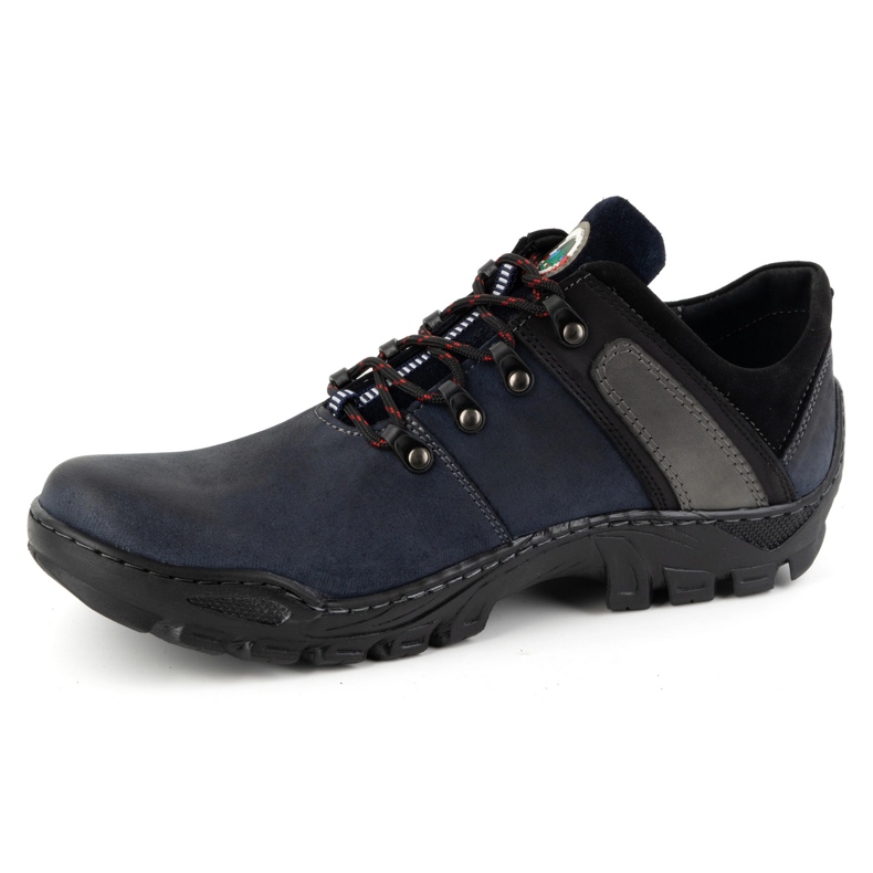 Olivier Sapatos masculinos de trekking em couro 311GT, azul marinho 1