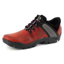 Olivier Sapatos masculinos de trekking em couro 311GT vermelho 1