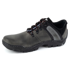Olivier Sapatos masculinos de trekking em couro 311GT, cinza 1