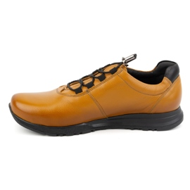 Sapatos masculinos de couro KAMPOL 25/48 castanho claro marrom 1
