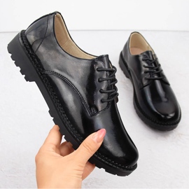 Sapatos pretos femininos de couro com atacadores Filippo DP6431 1 Sapatos pretos femininos de couro com atacadores Filippo DP6431 1