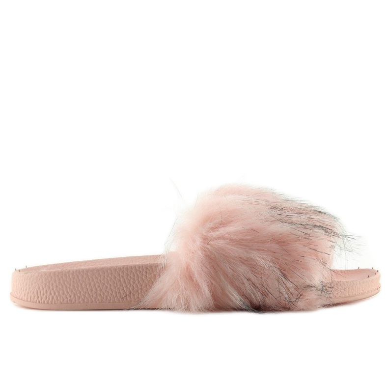 Chinelos rosa com pele zy383-007-1 rosa 1 Chinelos rosa com pele zy383-007-1 rosa 1